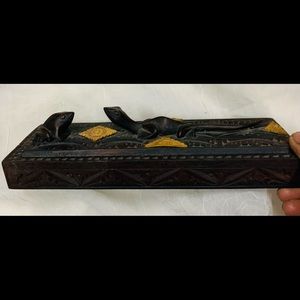 Craved lizards rosewood incense box